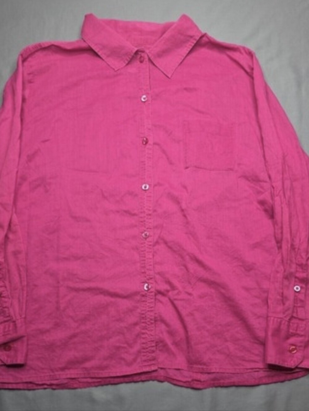 Chico's  Cotton Pink Long Sleeve Button-Up Shirt Size‎ 3